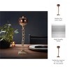 Glam Aluminum and Glass Pillar and Taper Candle Holder with Structural Square Chain Stem and Decorative Globe Cup on Square Base - 3 of 4