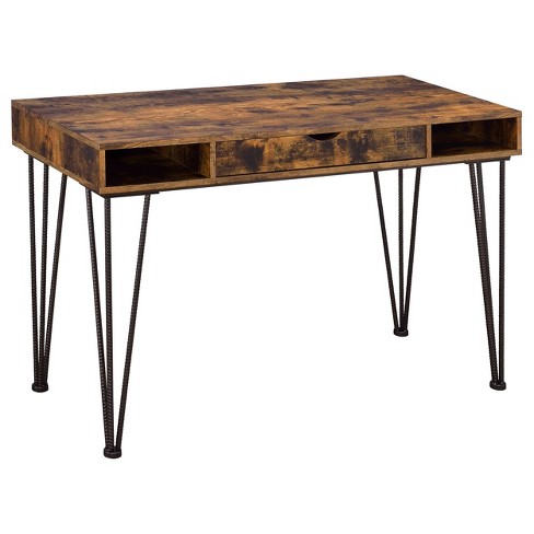 Reclaimed Wood Rebar Writing Desk – Urban 9-5