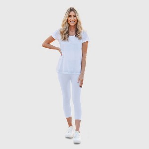 City Threads Women's Capri Leggings, 100% Cotton, USA-Made Comfortable Everyday Wear - 1 of 4
