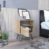 Gulches 22.8"H Multipurpose Nightstand/Side Table 14.3"W Drawer and Open Shelf, Durable Laminated Finish, Hairpin Legs - 2 of 4
