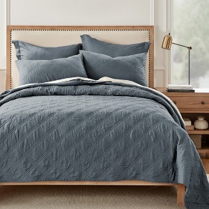 Washed Linen Front/Cotton Back Quilt - Levtex Home - 1 of 4