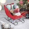 Whisen 39x17.7x22"H Iron Sleigh Large, Distressed Christmas Santa Sleigh Holiday Decoration - 2 of 4