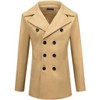 Lars Amadeus Men's Solid Formal Notch Lapel Double-Breasted Pea Coat - 2 of 4