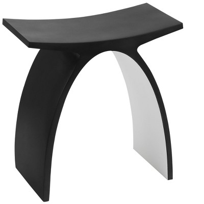ALFI Black Matte Arched Solid Surface Resin Bathroom / Shower Stool