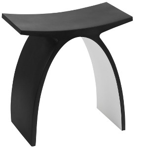 ALFI Black Matte Arched Solid Surface Resin Bathroom / Shower Stool - 1 of 4