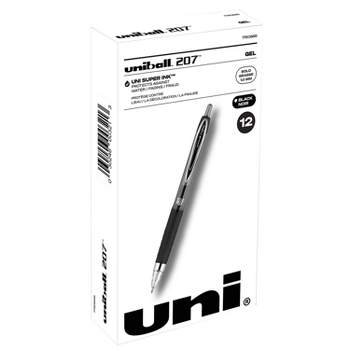uni-ball uniball 207 Retractable Gel Pens Bold Point 1.0mm Black Ink 12/Pack (1790895)