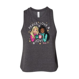 Women's Barbie Holidays & Christmas Graphic Racerback Tank - Heather Charcoal - Small - 1 of 3