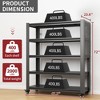 Munora - 72"H 5-Tier Heavy Duty Shelving with Pegboard & Wheels - 47.2"W x 23.6"D - 2000lbs Capacity - 3 of 4