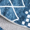 Washable Rug Area Rug Moroccan 9x12 - Ultra-Thin Non-Slip Boho Geometric Carpet Blue/White for Living & Dining - 4 of 4