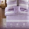 Okak 5-Piece Purple Seersucker Daisy Pattern Bed Comforter Set with Throw Pillow,Comfortable Coverlet Bedding Sets,Farmhouse Style - 2 of 4