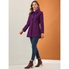 INSPIRE CHIC Women's Turn Down Collar A-Line Single-Breasted Winter Overcoat with Pockets - 4 of 4