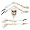Collections Etc Posable Skeleton Halloween Stakes - Set of 5 Grey - 3 of 3