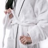 Modern Cotton Absorbent Traditional Adult Unisex Solid with Monogram Bath Robe by Blue Nile Mills - 4 of 4