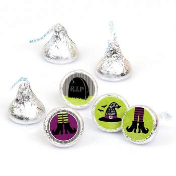 Big Dot of Happiness Happy Halloween - Mini Candy Bar Wrappers, Round Candy  Stickers & Circle Stickers - Witch Party Candy Favor Sticker Kit - 304 Pcs  