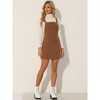 INSPIRE CHIC Women's Adjustable Strap Pinafore Bib Corduroy Overalls Floral Dress - 3 of 4