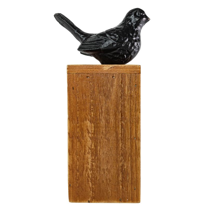 Black Bird Figure Cast Iron, Wood & MDF - Foreside Home & Garden, 1 of 8