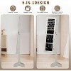 KWPZQEB Mirror Jewelry Cabinet, 63.5-Inch Tall Lockable Free-Standing Mirror Jewelry Armoire Organizer with nterior Lighted Mirror for Bedroom, White - 4 of 4