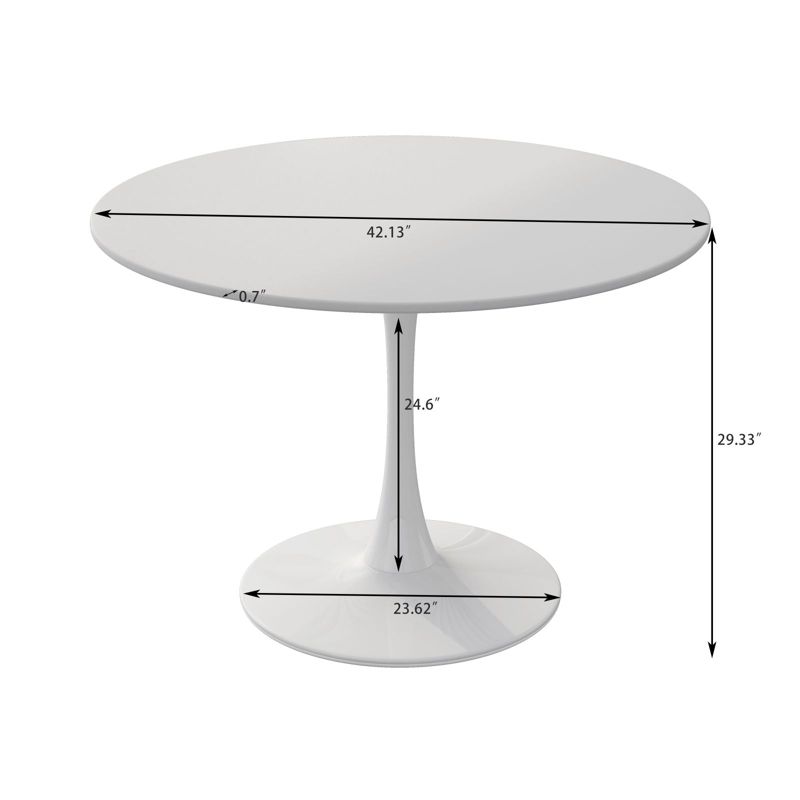 Haven Round Top With Metal Base Round Pedestal Dining Table-Maison Boucle, 3 of 9