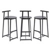 Sturdy Metal Bar Stools Set of 3 with Backrest - Counter Height Bar Chairs for Kitchen Island, Dining Pub & Home Use - 2 of 4