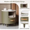 Whisen Modern Round Nightstand with Storage Drawer & Open Shelf, Curved Design for Home - 4 of 4
