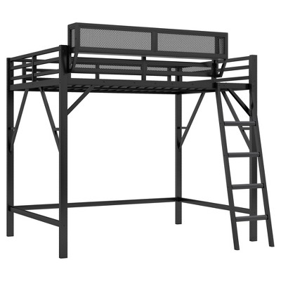 TiramisuBest Queen/Full Size Metal Loft Bed/Full Bunk Bed with Ladder and Storage Shelf