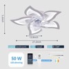 Aoibox Modern Dimmable Flower Ceiling Fan with Light, Remote/App Control, 6-Speed, Timer, for Living Room, Bedroom, Dining Room - 2 of 4