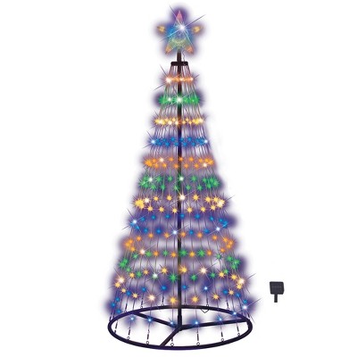 Collections Etc Christmas Tree with Solar Powered Lights Decoration