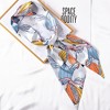 Anna-Kaci Women's Multicolor Floral Print Soft Silky Scarf with Soft Lightweight Fabric Versatile Square Neck and Hair Accessory - 3 of 4