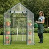 SEVOBAL Greenhouse Outdoor Durable PE Plant Green House for Frost Protection Shelf Clips Roll-up Zipper Door Walk-in for Planter, Clear, 98"*36"*9.5" - 2 of 4