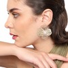 SOHI Women's Champayne Gold Floral Palmate Drop Earrings - 3 of 4