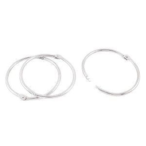 Unique Bargains Metal Loose Leaf Binder Hinge Snap Ring for Book Office 3 Pcs 2.4" Dia - 1 of 4