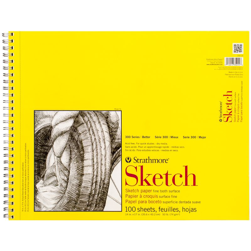 Strathmore Sketch Spiral Paper Pad 14"X17"-100 Sheets, 1 of 2