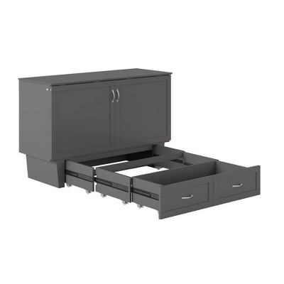 Espresso Queen Murphy Bed Chest with Single Drawer