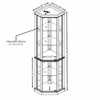 FURNIinspire Corner Curio Cabinet with Side-Hung Glass Doors Shelves, Perfect for Collections, Oak, 16.5"*69.85"*16.5" - 3 of 4