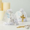 Juvale 24-Pack Cross Keychains, Religious Key Holders for First Communion, Easter, Baptism, Funeral Favors, Silver, Gold, 3.6” - 3 of 4