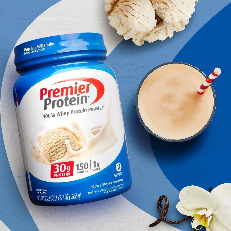 Premier Protein 100% Whey Protein Powder - Vanilla Milkshake - 17 Serve, 6 of 9