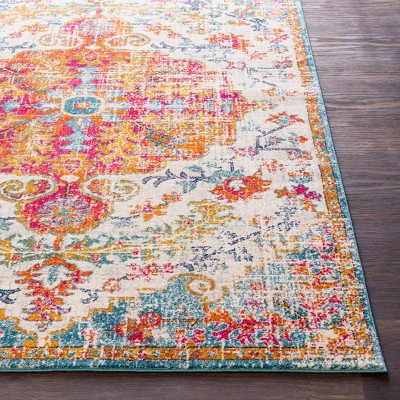 Multicolor Synthetic Flat Woven Rectangular Area Rug