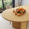 67" Farmhouse Large Oval Brown Dining Table for 4-6 People with V-Shaped Legs for Dining Room and Living Room - 4 of 4