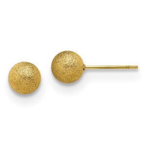 Chisel Stainless Steel Polished Laser cut Yellow IP-plated 7mm Ball Stud Earrings - 1 of 4