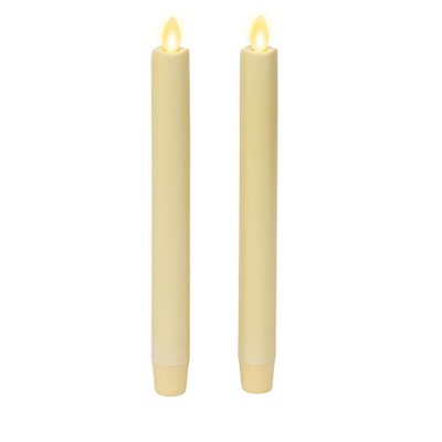 Luminara - Set of 2 Flameless Candle Tapers - Melted Top Unscented - 1.0" x 9.5"