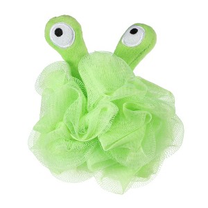 Unique Bargains Cartoon Bath Shower Body Puffs Loofah Sponge 5.51"x4.72" Green 1 Pc - 1 of 4