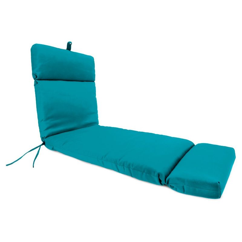 French Edge Outdoor Cushion - Davinci Turquoise - Jordan Manufacturing UV & Water-Resistant Patio Chaise Lounge Pad, 1 of 5
