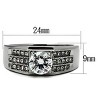 Slickblue Men’s Polished Stainless Steel Ring, Clear CZ Center & Accents, Classic Band Style, Sizes 5-10 - 2 of 4