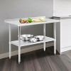 Stainless Steel Prep Table with Backsplash & Adjustable Shelf, 2-Tier Shelf Commercial Work Table for Home - 2 of 4