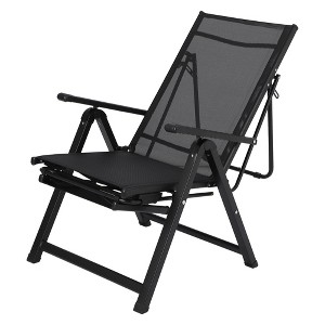 Outdoor Folding Patio Chairs with Armrests, Retractable Footrest, Weather Resistant, Durable Lounge Chair, Comfortable Outdoor Chair - 1 of 4