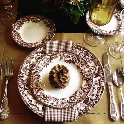 Delamere 6.5 Inch Brown Porcelain Bread and Butter Plates Set