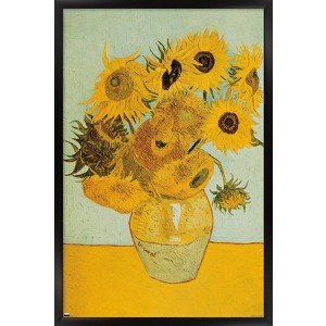Trends International Sunflowers by Vincent van Gogh Framed Wall Poster Prints - 1 of 4
