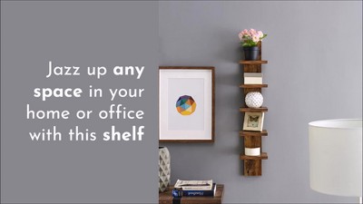 White 5-Tier Floating Wall Shelf for Living Room or Bedroom