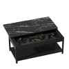 Rectangular double-layer coffee table with hidden storage compartment,Living room dining table,for apartments, residences, apartment buildings - 2 of 4