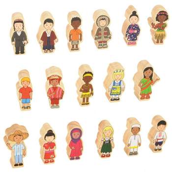 Kaplan Early Learning Children Around the World Wooden Figures - Set of 17